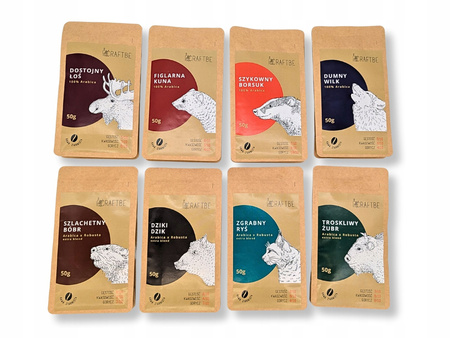 ZESTAW DEGUSTACYJNY KAWA ZIARNIST BOX PREZENTOWY ZESTAW 8 KAW Z PALARNI