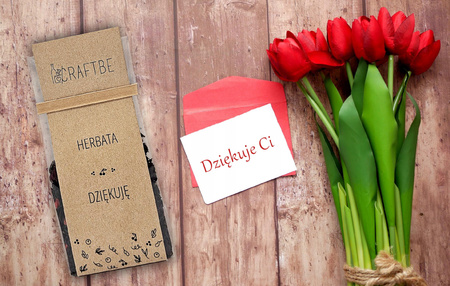 HERBATA DZIĘKUJĘ CI CZARNA NA PREZENT ŚWIĄTECZNA ZIMOWA MAGIA PODZIĘKOWANIE