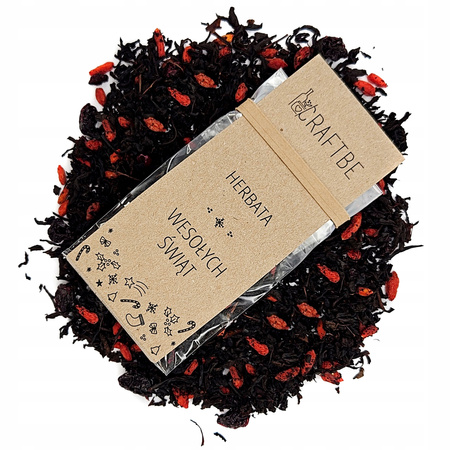 HERBATA WESOŁYCH ŚWIĄT CZARNA ŚWIĄTECZNA GRZANIEC ZIMOWA MAGIA NA PREZENT