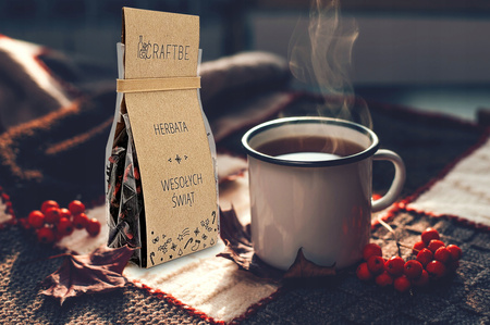 HERBATA WESOŁYCH ŚWIĄT CZARNA ŚWIĄTECZNA GRZANIEC ZIMOWA MAGIA NA PREZENT